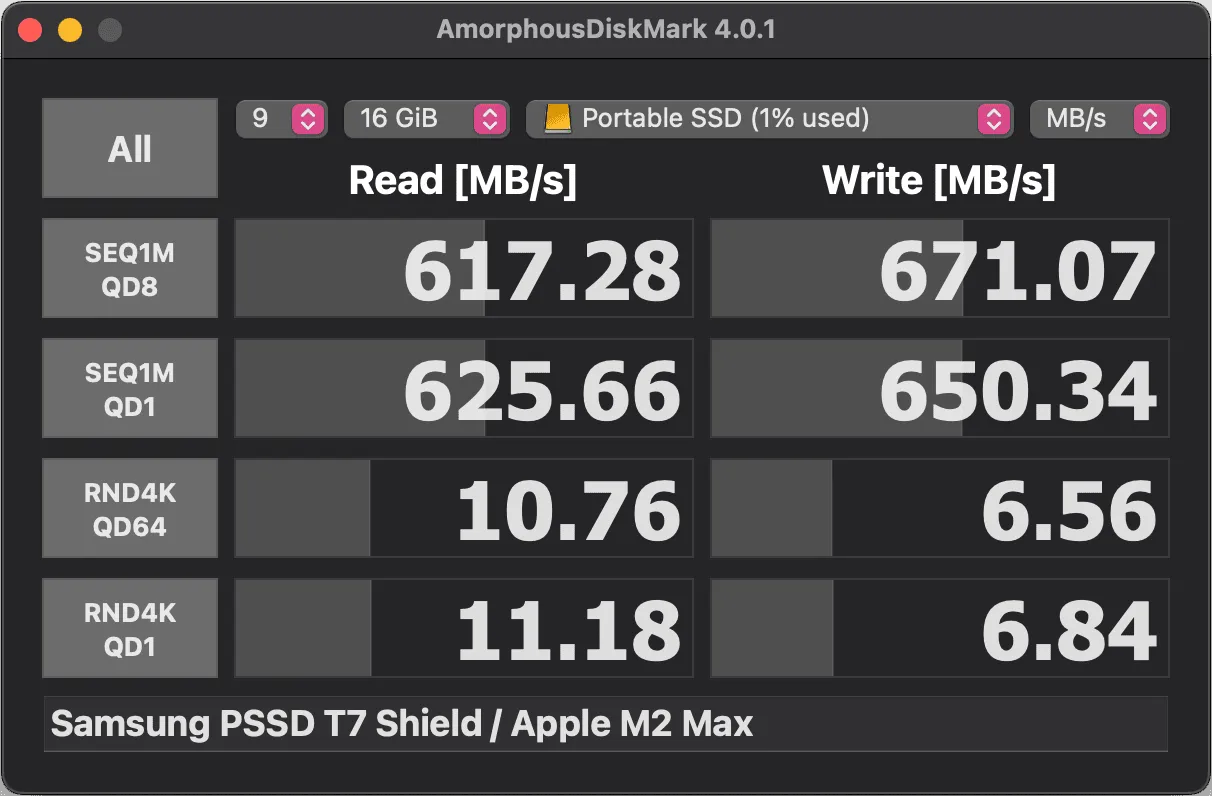 Samsung PSSD T7 Shield - Tuxera NTFS - 16 GB