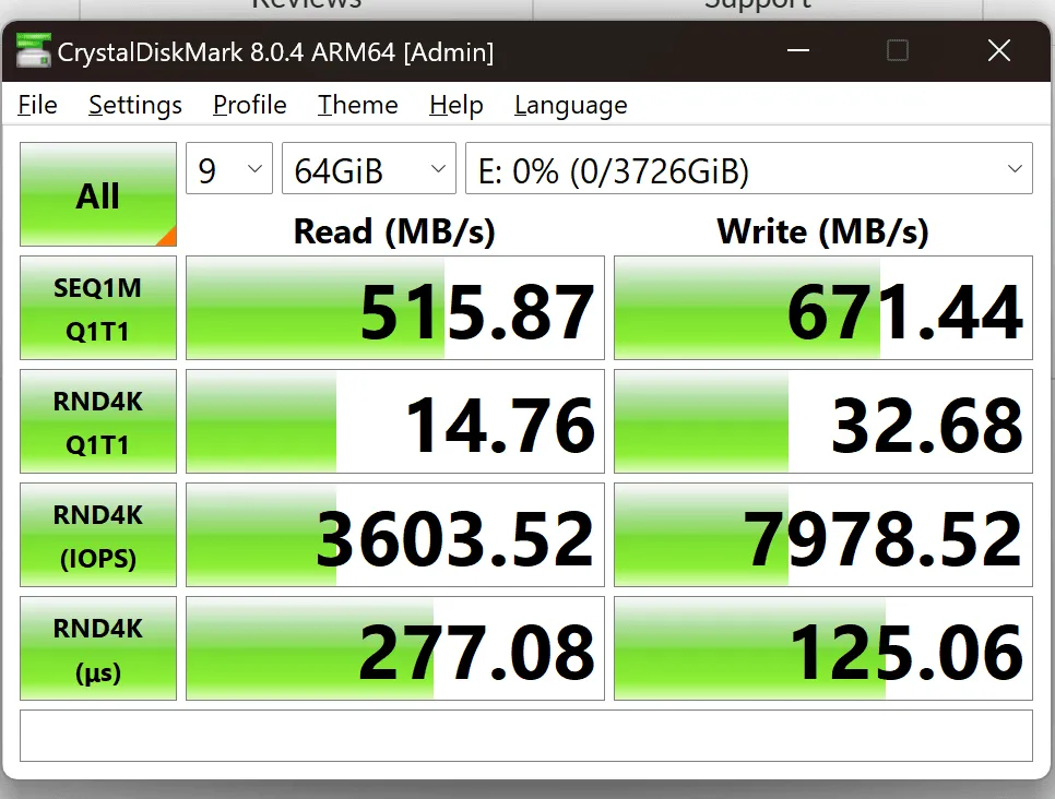 Samsung T7 Shield - Windows NTFS - Real World Performance Preset